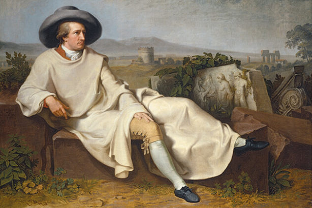 Johann Wolfgang von Goethe in de Campagne (Johann Heinrich Wilhelm Tischbein), 1787