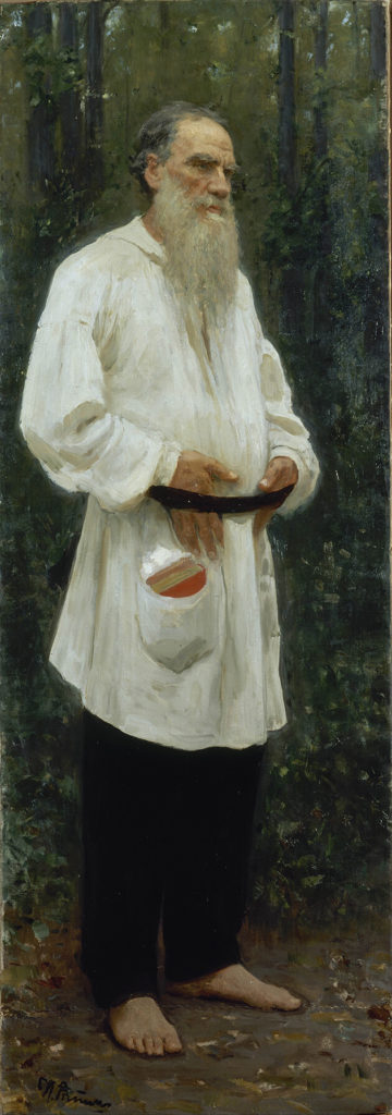 Leo Tolstoy blootvoets (Ilya Repin)