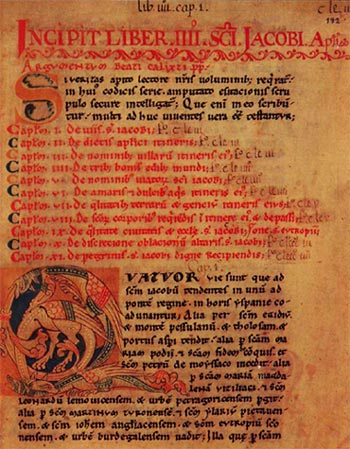 Liber Sancti Iacobi - eerste bladzijde
