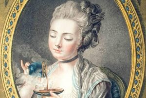 Vrouw met kopje koffie (Louis-Marin Bonnet, 1774)