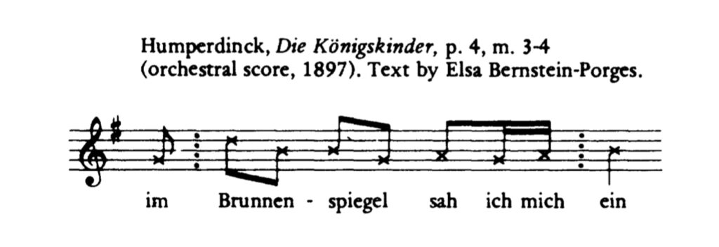 Voorbeeld notatie sprechgesang uit Königskinder van Humperdinck