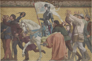 Frise surmontant le cycle peint de "La vie de Jeanne d'Arc".