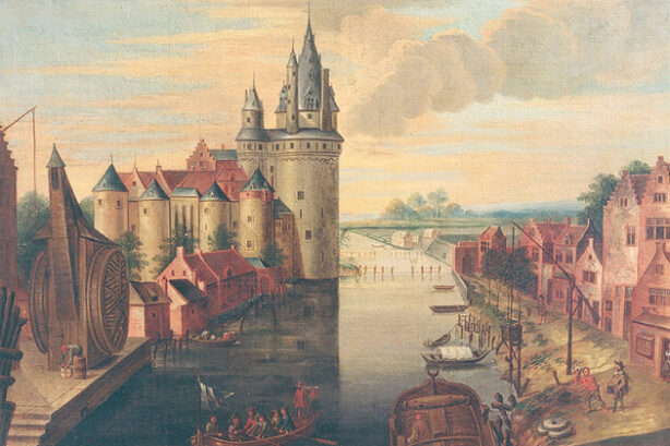 Bourgondisch kasteel in Kortrijk (Vlaamse School, 17e eeu