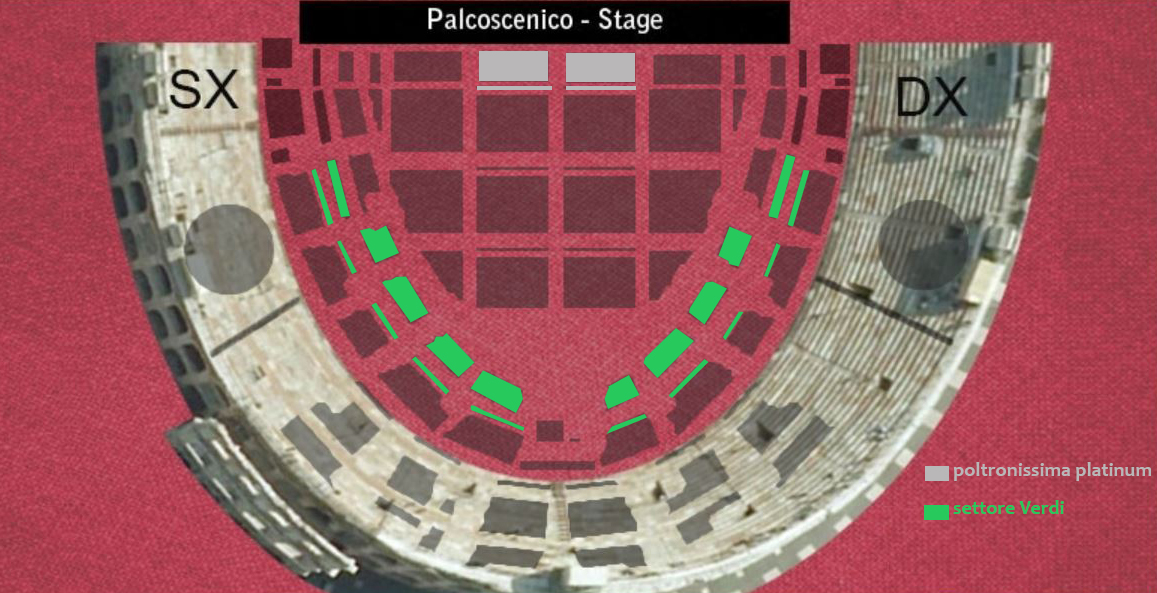 Arena Verona settore Verdi en poltronissima platinum