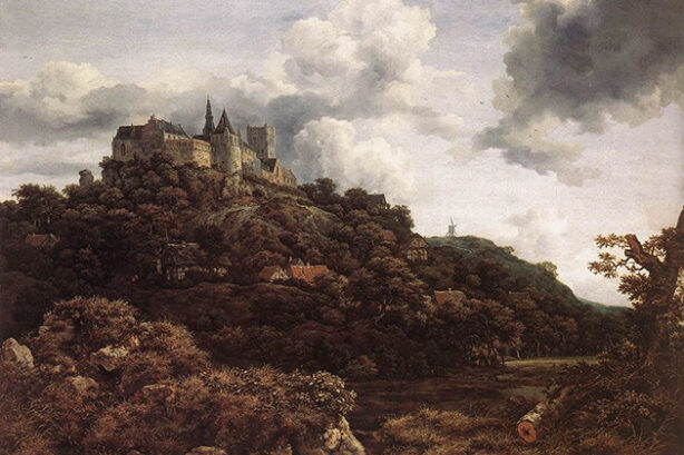 Gezicht op kasteel Bentheim (Jacob van Ruisdael, 1653)
