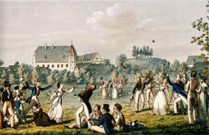 Ballspiele in Atzenbrugg mit Franz Schubert und Freunden (Leopold Kupelwieser, 1823)